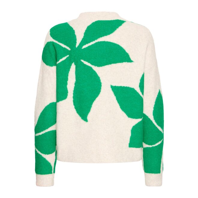 gebreide trui met bloemenmotief
