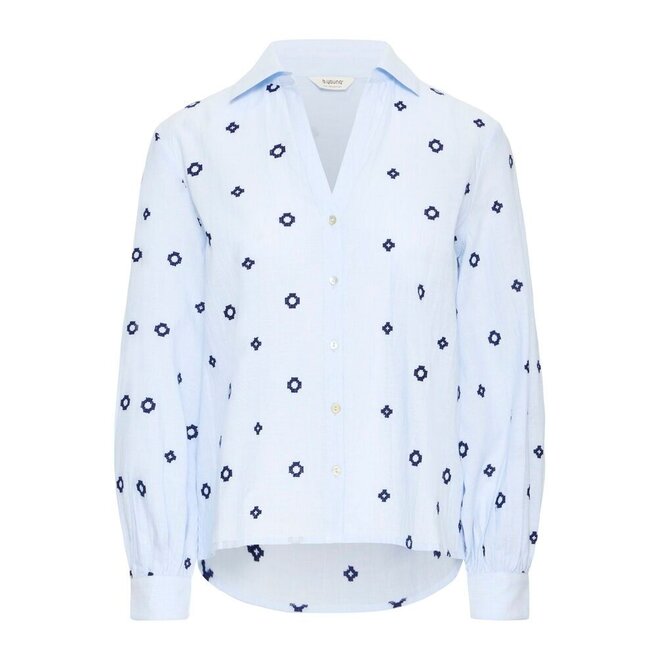 blouse met print lichtblauw