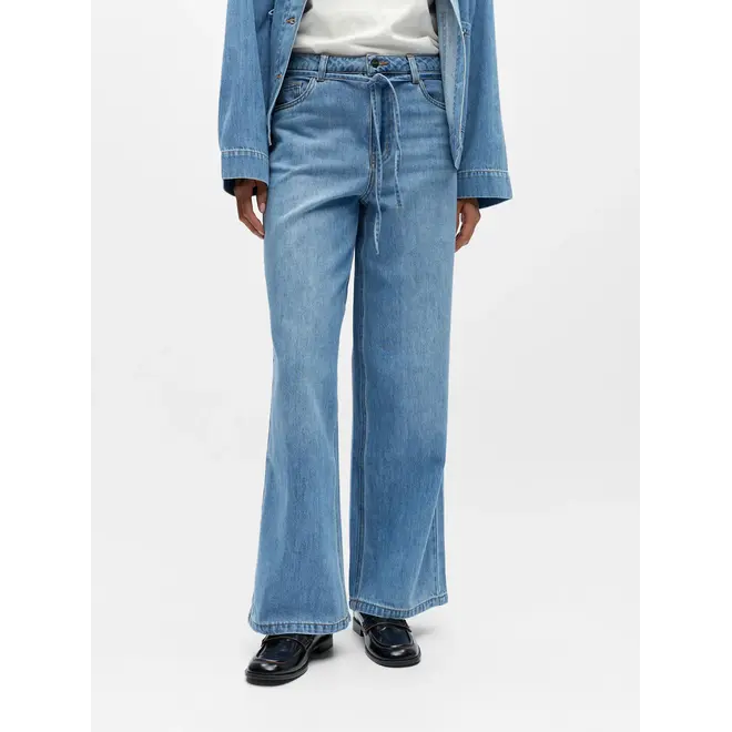 wide leg jeans met touwceintuur