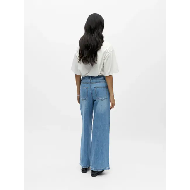 Object wide leg jeans met touwceintuur