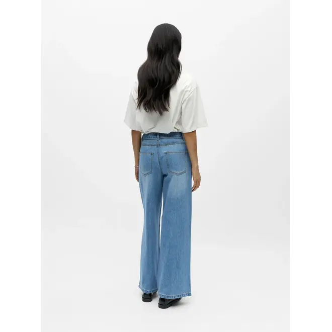 wide leg jeans met touwceintuur