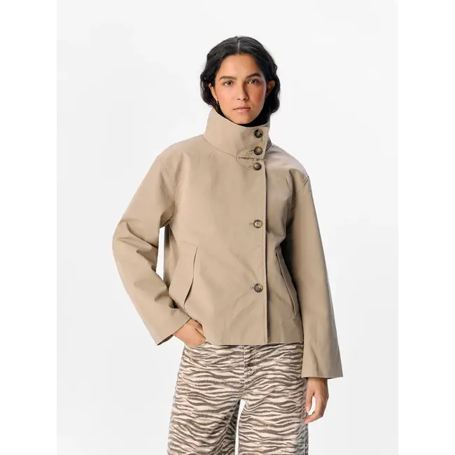 Object trenchcoat met opstaande kraag