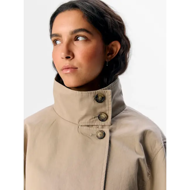 Object trenchcoat met opstaande kraag
