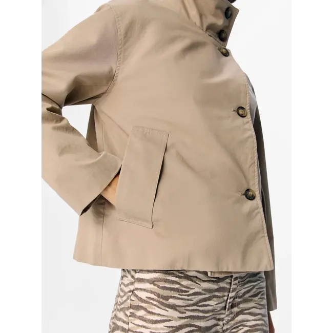 Object trenchcoat met opstaande kraag