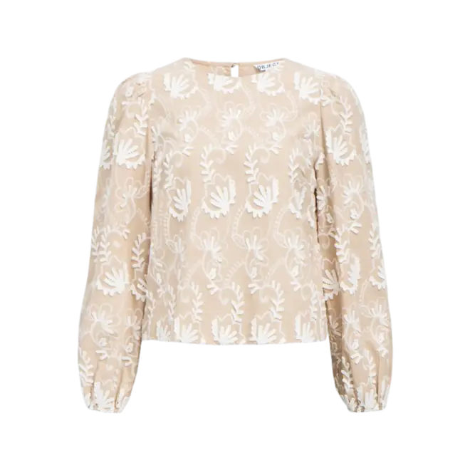 top met applicaties beige