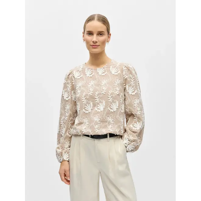 top met applicaties beige