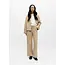 Object wide jeans met strikceintuur beige