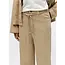 Object wide jeans met strikceintuur beige