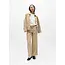 Object wide jeans met strikceintuur beige