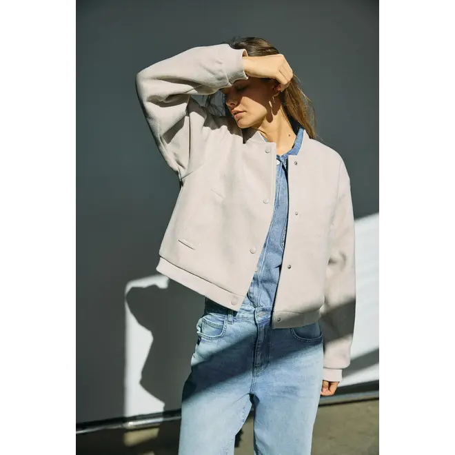 bomber jack wool look beige