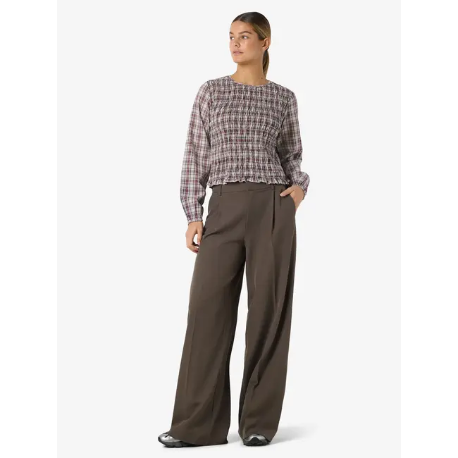 Noisy may getaillerde blouse ruitjes