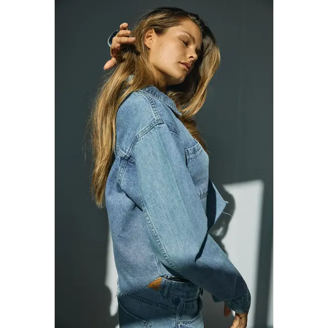 denim shacket mid blue