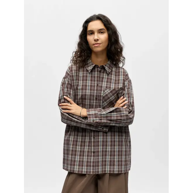 geruit overhemd met taillerknoopje