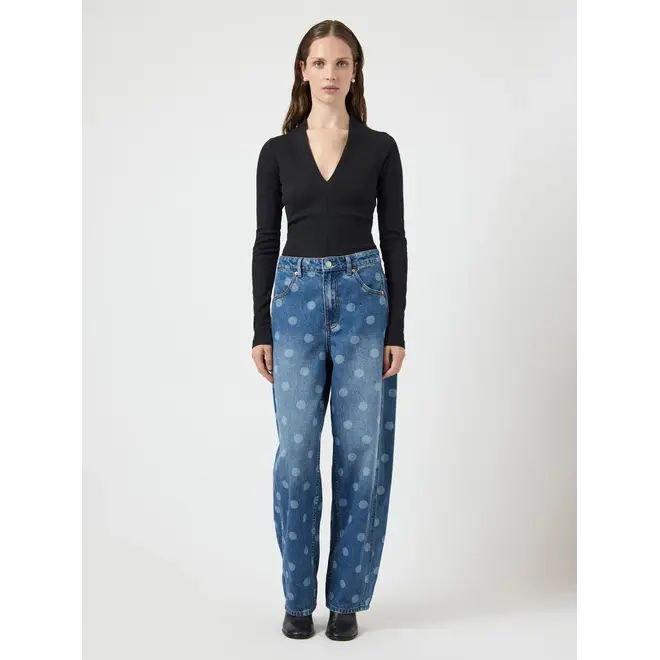 barrel jeans met stippen