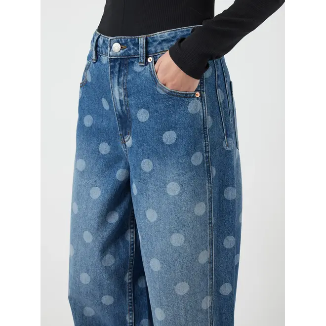 barrel jeans met stippen