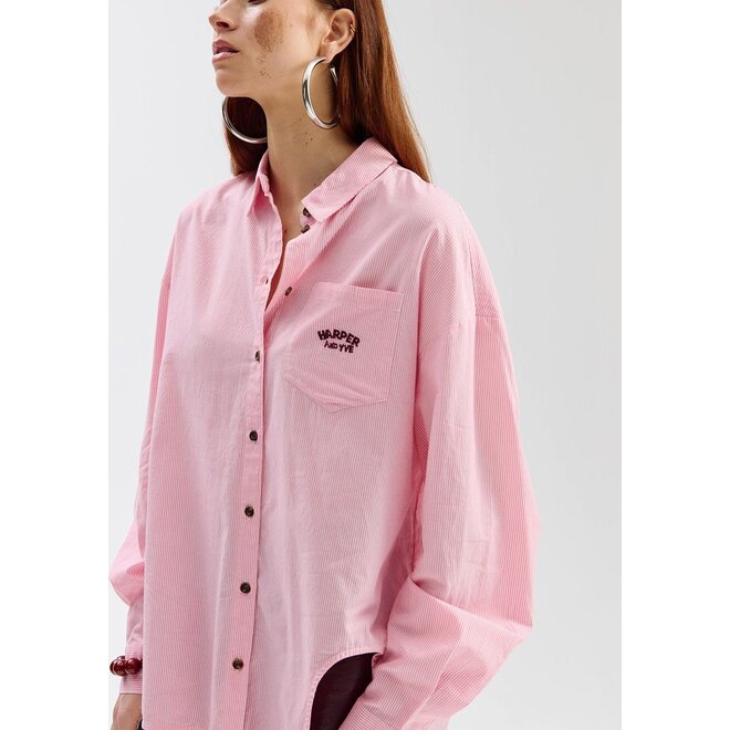 melina blouse pink stripe