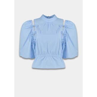 Harper&Yve jacey blouse met afneembare mouwen blauw