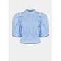 jacey blouse met afneembare mouwen blauw