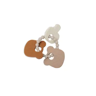 silicone teething ring keychain teddy bear