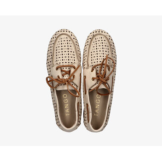 Tango opengewerkte loafers off white