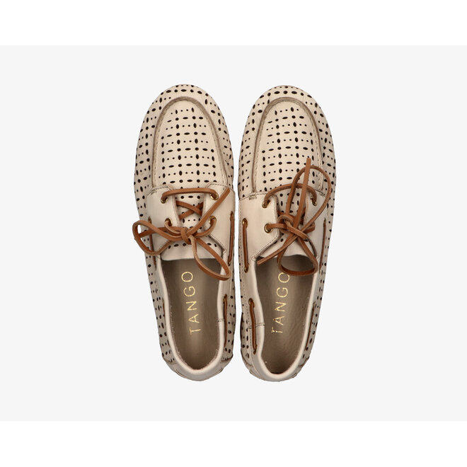 opengewerkte loafers off white