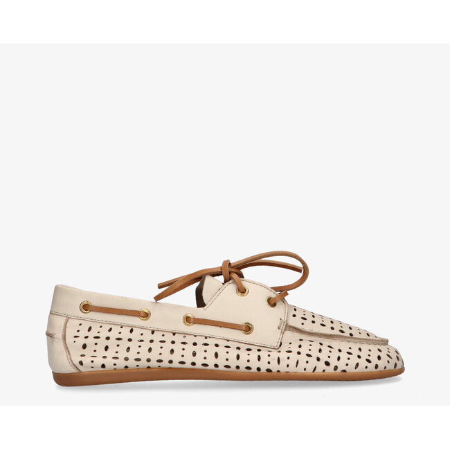 Tango opengewerkte loafers off white