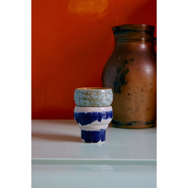 70s ceramics lungo mugs, symbolist