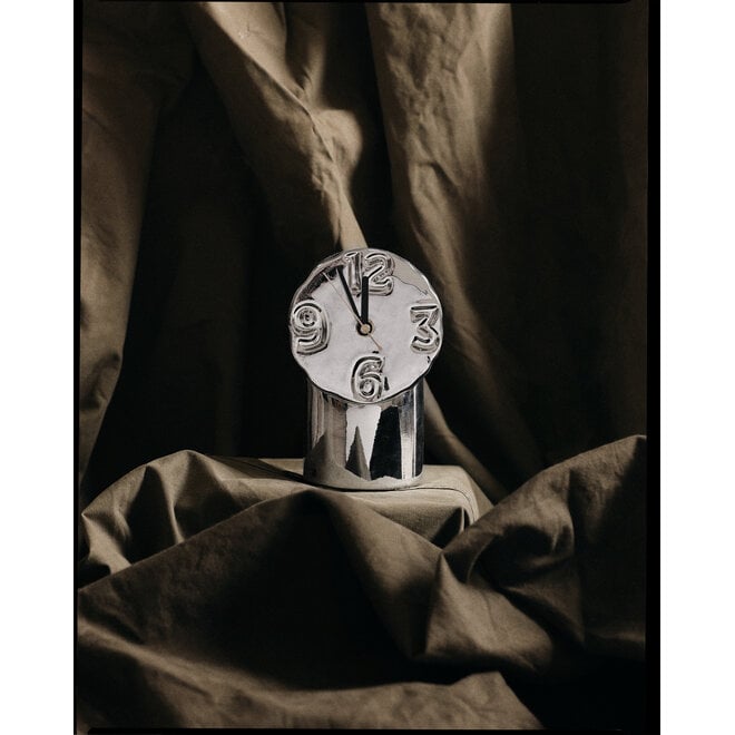 ceramic clock, chrome