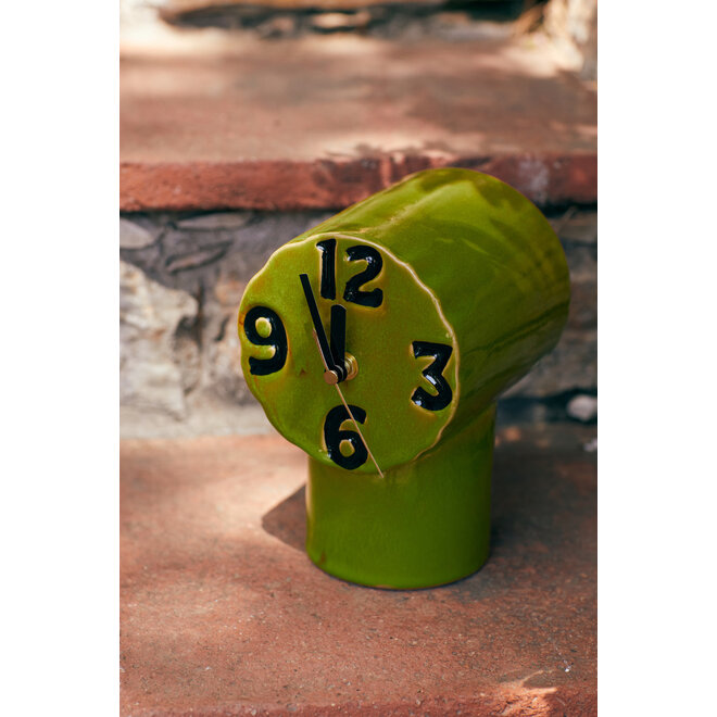 retro ceramic clock, olive
