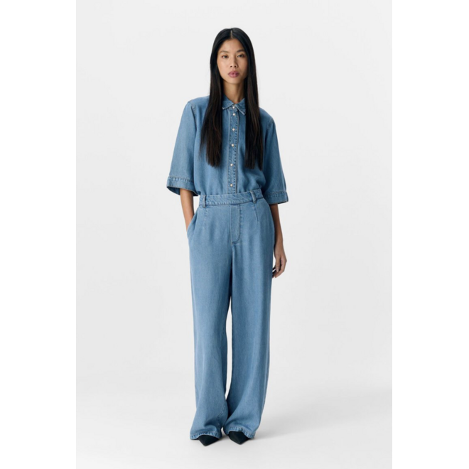 Wijde pantalon lichtblauw