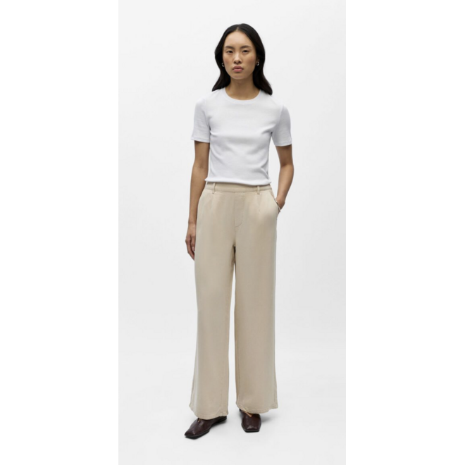 Wijde pantalon beige