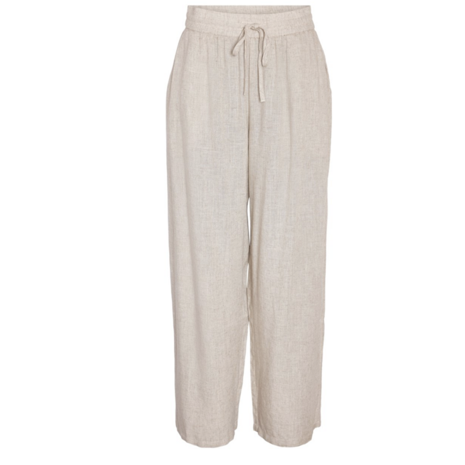 Wijde linnen broek
