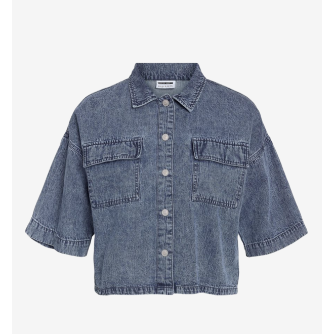 Spijkerblouse korte mouwen