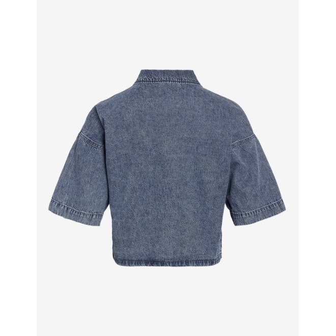 jeansblouse korte mouwen