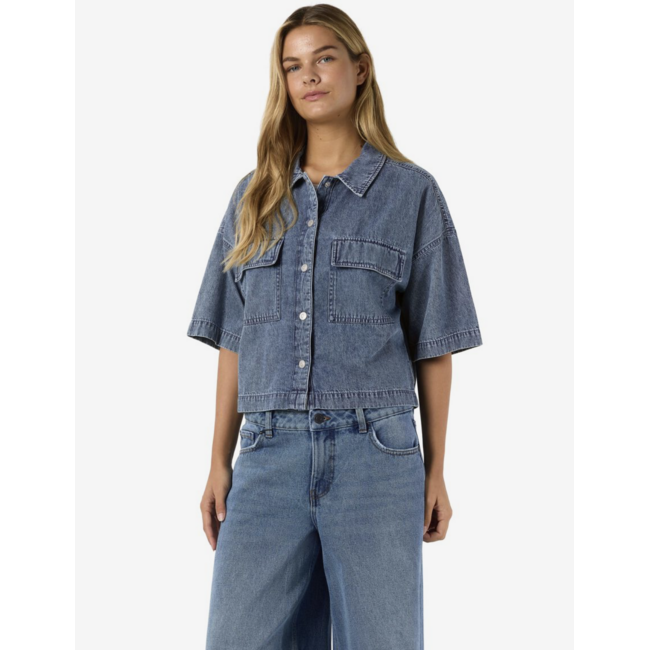 Noisy may jeansblouse korte mouwen
