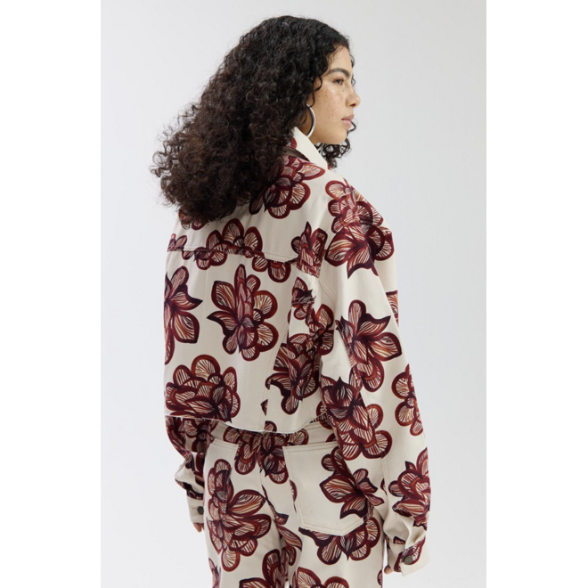 jeans jas met bloemenprint