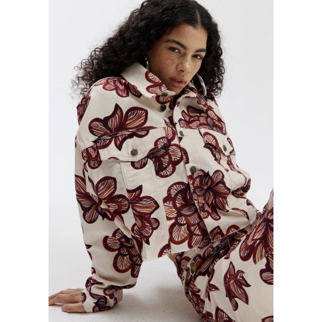 Harper&Yve jeans jas met bloemenprint