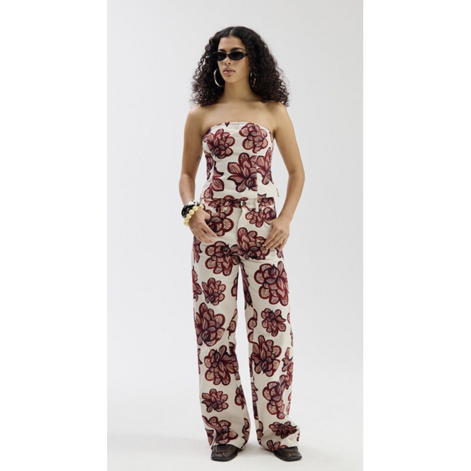 Broek met bloemprint
