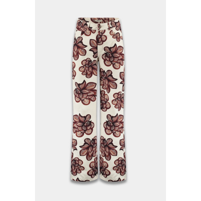Broek met bloemprint