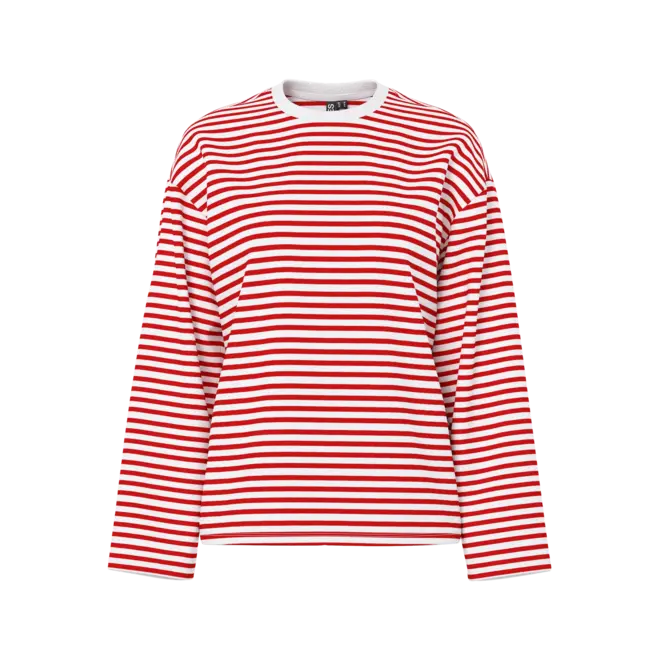 gestreepte top met lange mouwen