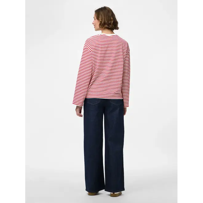 gestreepte top met lange mouwen