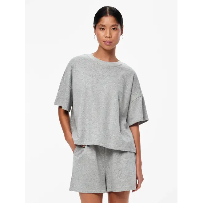 oversized top light grey melange