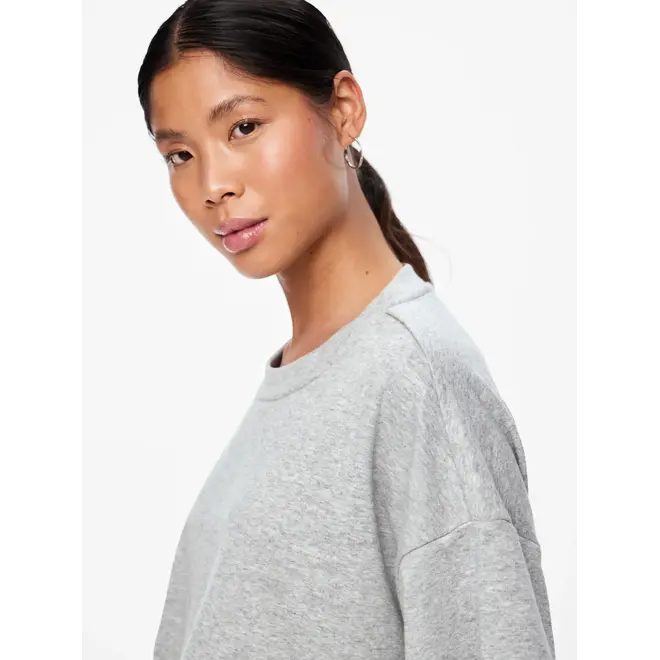 oversized top light grey melange