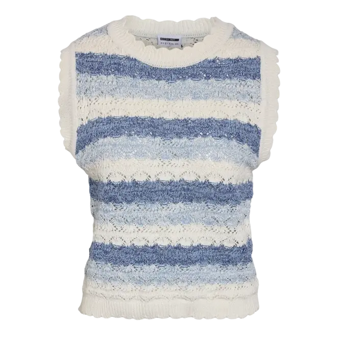 gehaakte top blauw gestreept