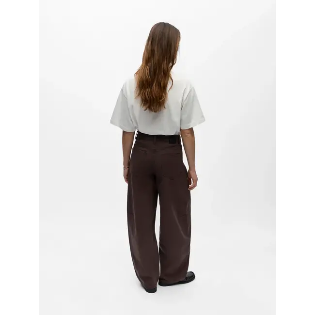 Object super barrel jeans donkerbruin