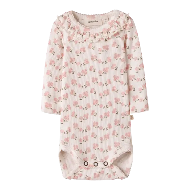 rib romper met print