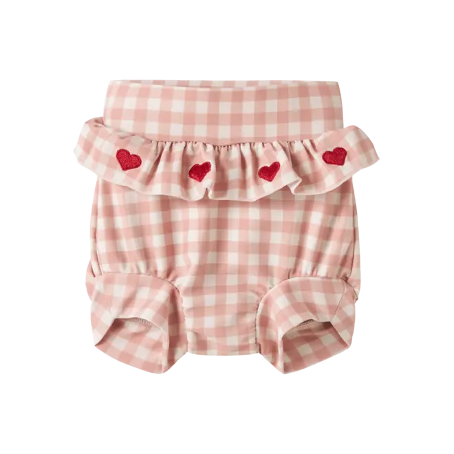 zwembroekje met geborduurde hartjes