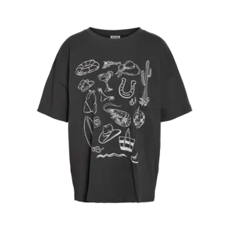 Noisy may Nmida s/s o-neck aloha t-shirt fwd, obsidian/summer mot