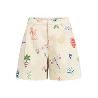 Object high waist shorts met print