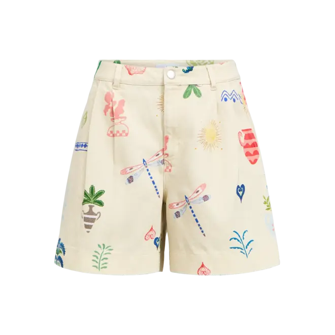 high waist shorts met print